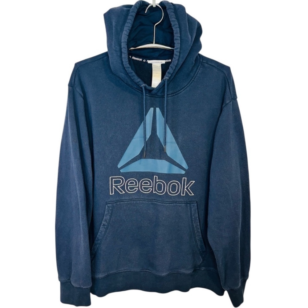 Reebok Men's Navy Blue Delta Logo Hooded Sweatshirt Size XXL